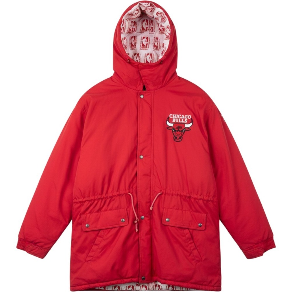 Vintage Pro Layer Chicago Bulls NBA Parka Jacket Red Mens XL Removable Hood